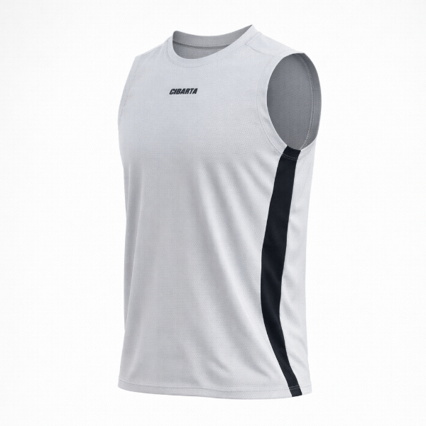 Producto - Sudadera Deportiva ULTRAFRESH tela MicroPoros GRIS BANDA NEGRA
