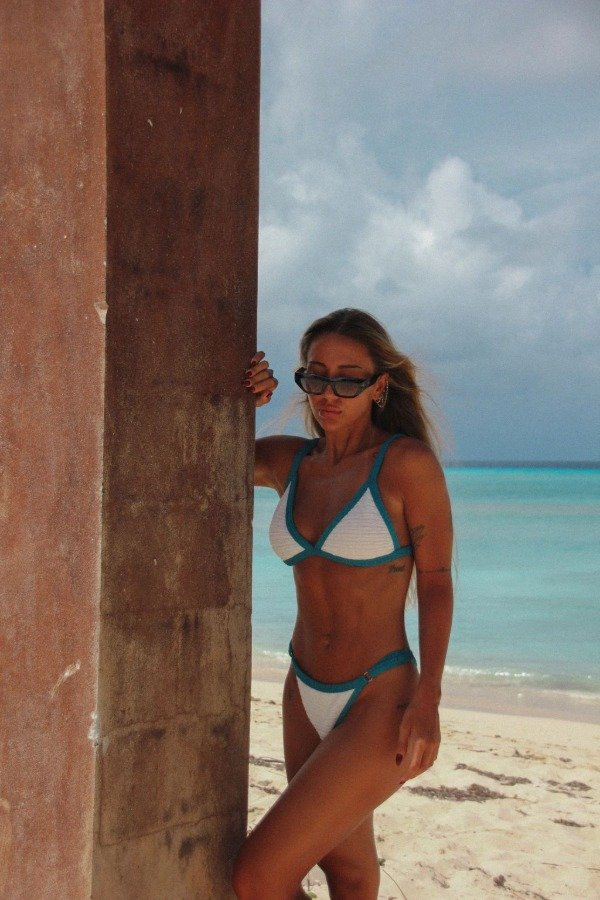 Producto - Bikini lali blanco con petroleo - 1