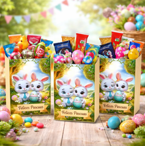 Producto - Kit Imprimible Cajas Etiquetas Felices Pascuas Conejitos - 0
