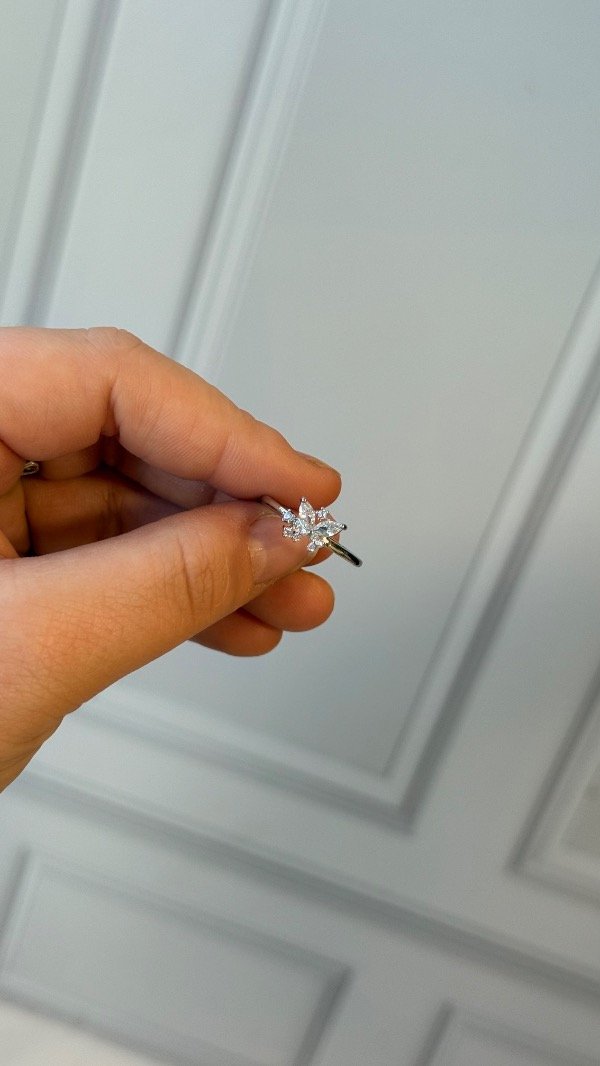 Producto - Caja de anillos de la promesa - Alianza y anillo de mariposa cubic - 1