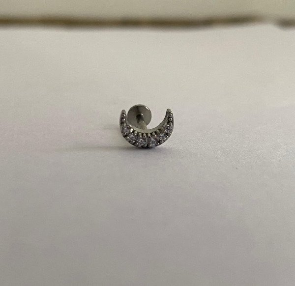 Producto - Labret rosca interna luna plateada