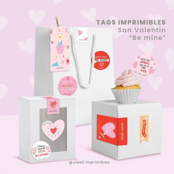 Producto - Tags Imprimibles San Valentín "Be Mine"