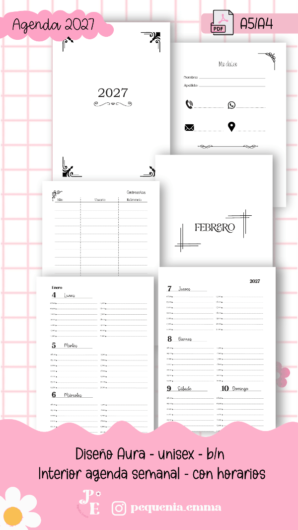 Producto - Diseño AURA - Interior 2027 SEMANAL - CON horarios