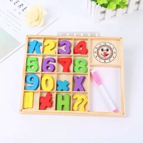 Producto - Box de Madera con números y pizarrita