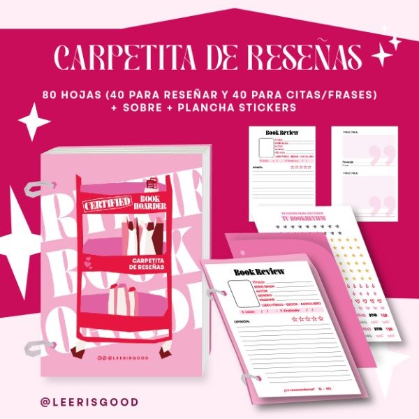 Producto - Carpetita de reseñas A6 - Book Review - Certified Book Hoarder