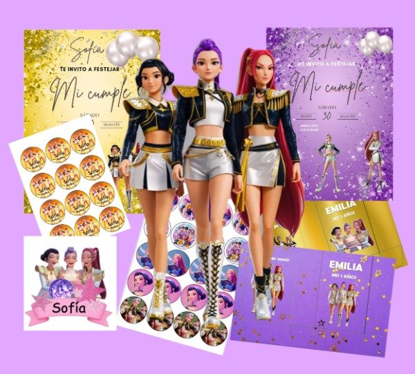 Producto - Kit editable e imprimible Guerreras k-pop