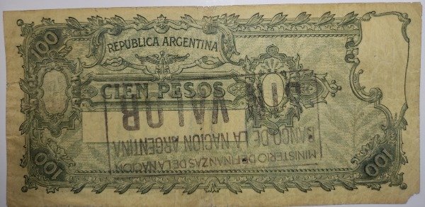 Producto - Billete argentina caja de conversión 100 pesos año 1928 B1688 Col390e p#247b F - 1