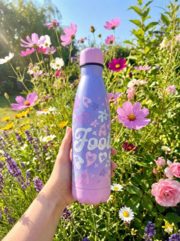 Producto - Botella Térmica Footy flores lila