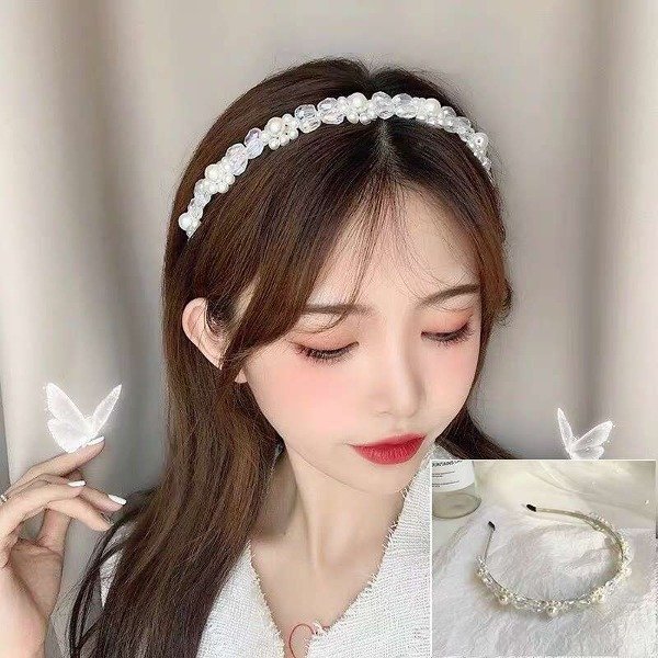 Producto - Bincha de piedras brillantes y perlas