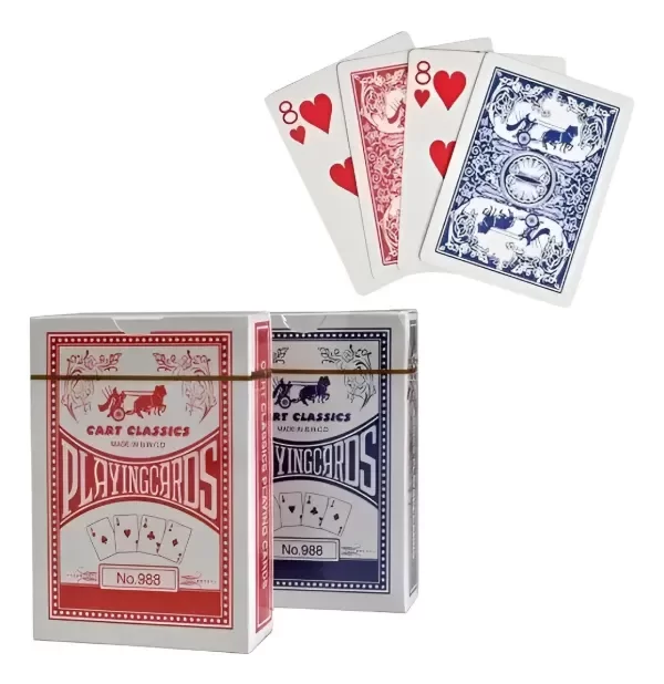 Producto - CARTAS POKER NAIPES CLASICAS PREMIUM N 988 AZUL O ROJO IDIOMA ESPAÑOL