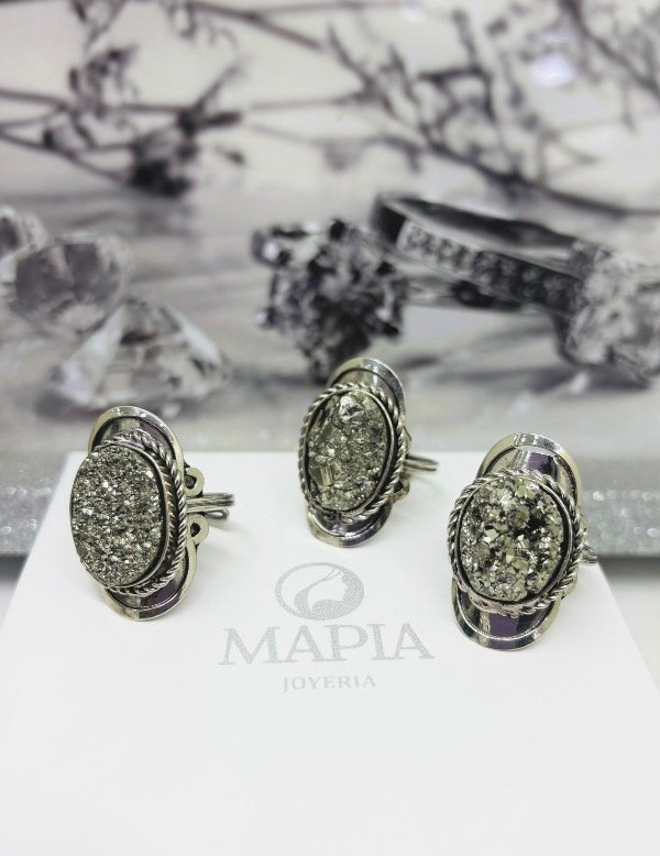 Producto - ANILLO PIEDRA NATURAL REGULABLE ALPACA - 0