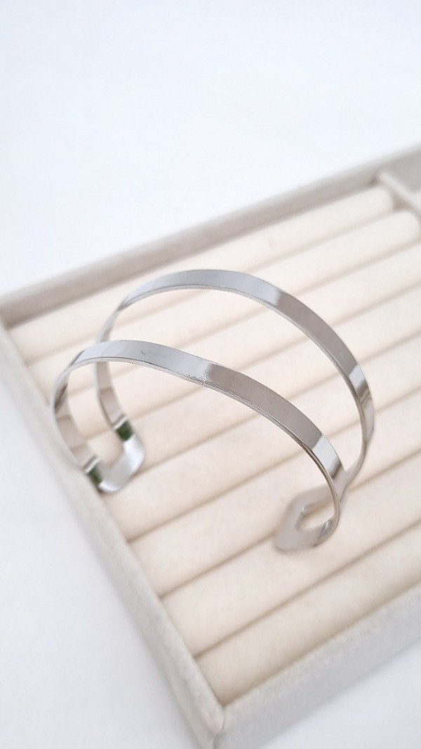 Producto - Esclava doble plateada
