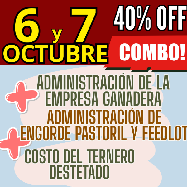 Producto - COMBO 3 CURSOS:Gestión Ganadera + Costo del Ternero + Engorde Pastoril y Feedlot - 0