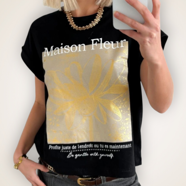 Producto - Remera Flor dorada