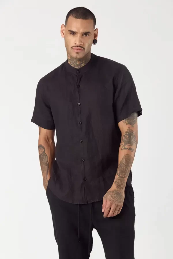 Producto - Camisa de Lino Mc Osaka Negro Tascani