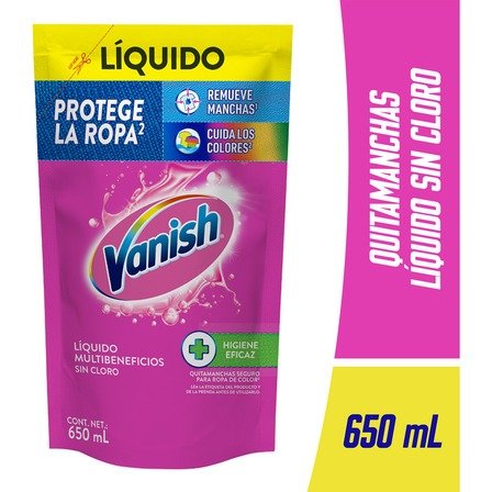 Producto - QUITAMANCHAS LIQUIDO VANISH - COLORES - SIN CLORO - 650ML