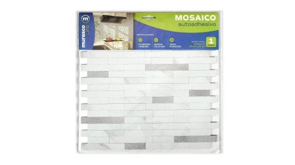 Producto - Mosaico autoadhesivo Plata Lunar 30 x 30 cm Muresco