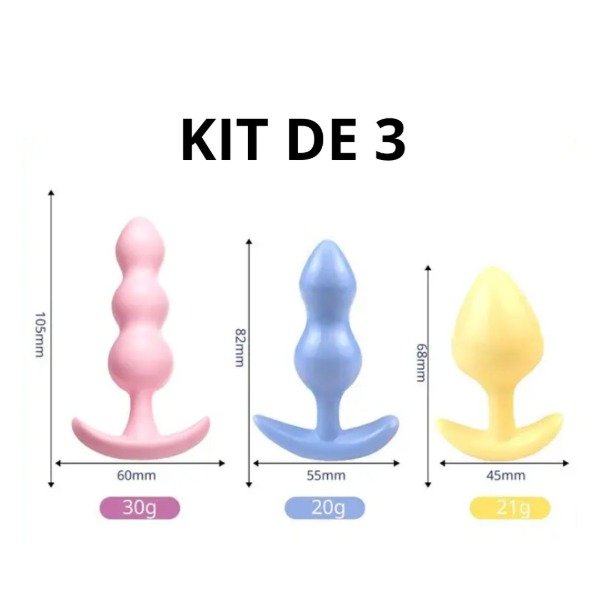 Producto - Plugs Anales Colores kit x3
