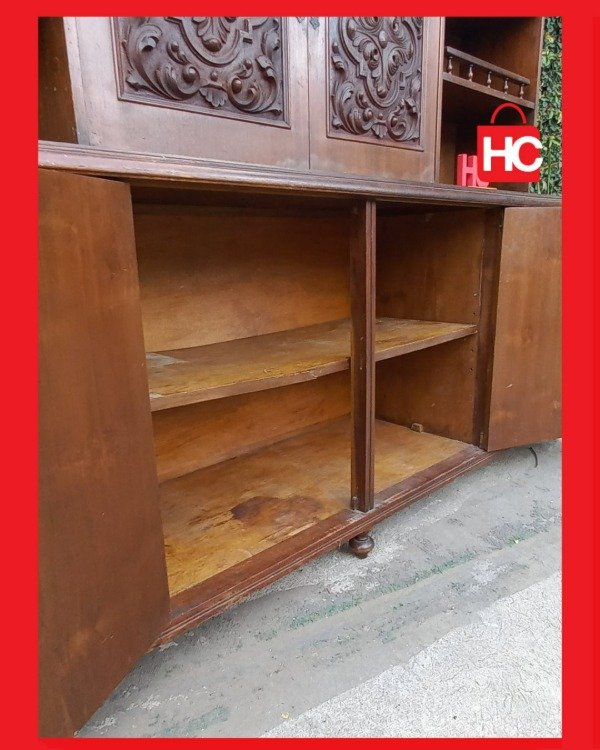 Producto - Gran modular vajillero estilo Colonial Español en madera maciza tallada - 9