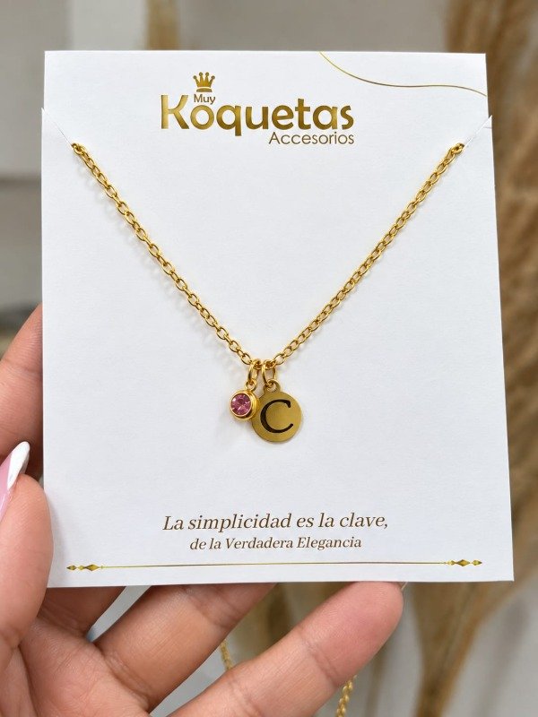Producto - Collar Personalizado con Inicial y Zirconia - 0