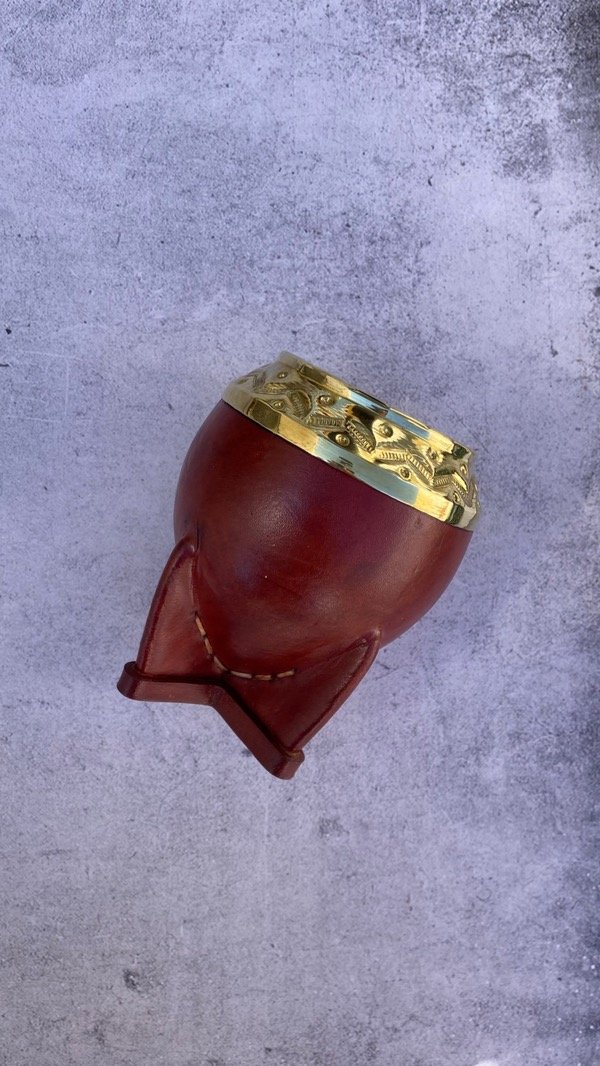 Producto - MATE TORPEDO - VIROLA DE BRONCE CINCELADA - BORDÓ