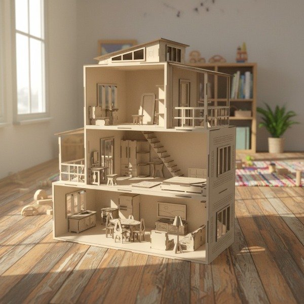 Producto - Casita Moderna para muñecas pequeñas