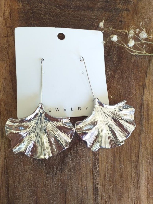 Producto - AF0039 Aro colgante Abanico Plateado bijouterie premium