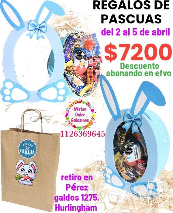 Producto - Regalo de pascuas caja visor de conejo con golosinas