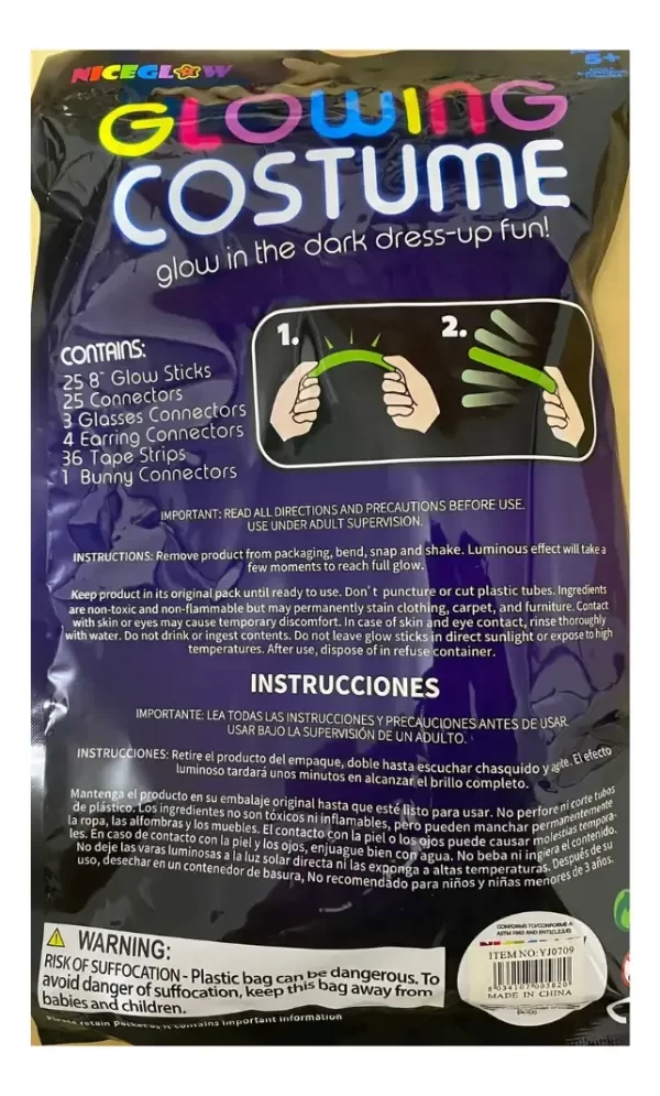 Producto - Disfraz luminoso de Palitos de Neón - 5
