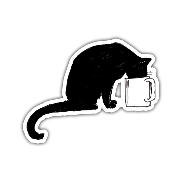 Producto - Sticker Blanco y Negro Diseño 24 Gatito