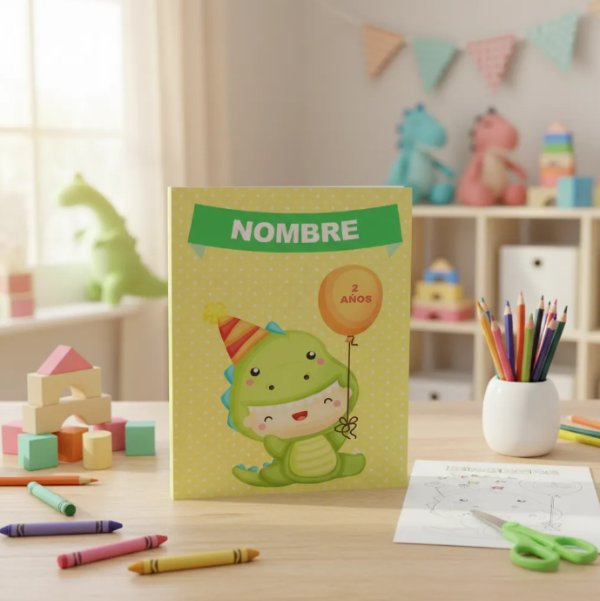 Producto - Libro Colorear Personalizable para Imprimir Dino Bebé