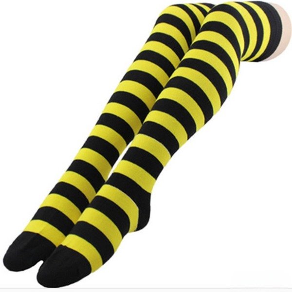 Producto - Medias Bucaneras Rayadas Amarillo y Negro - 1