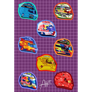 Producto - Planchitas de Stickers - F1 - Cascos #2