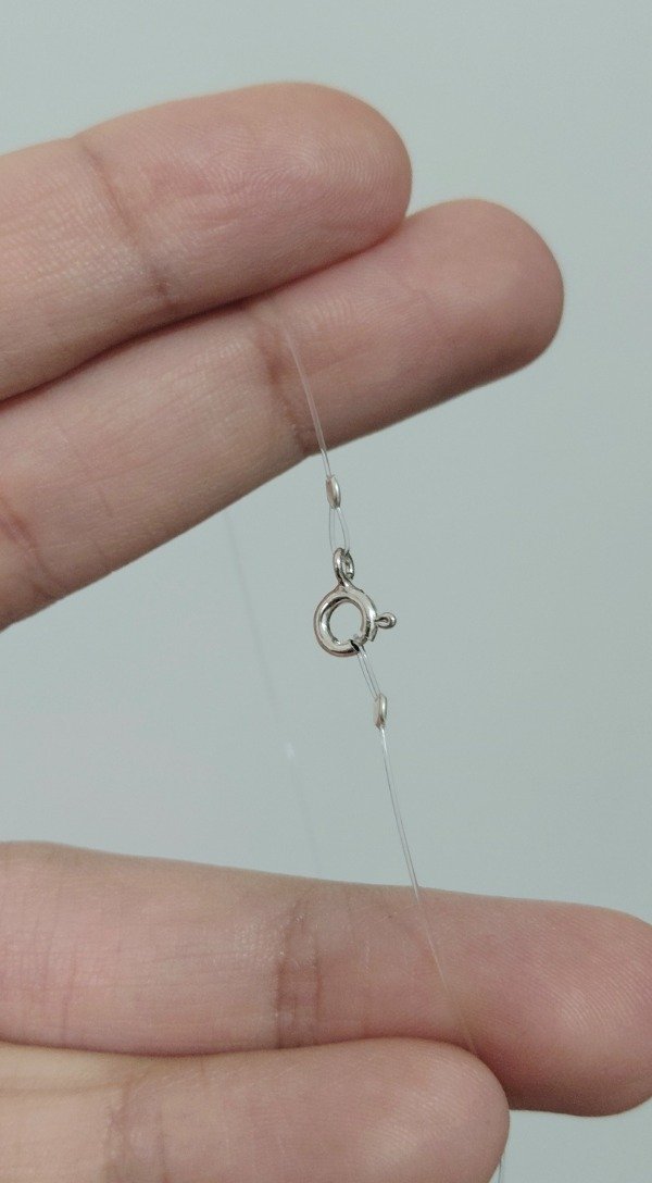 Producto - Collar de Plata y Tanza 40cm con Corazón Mini - 1