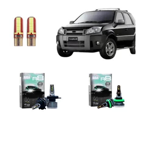 Producto - Kit Cree Led R8 Luz Baja Alta Y Antiniebla Ford Ecosport Hasta 2011