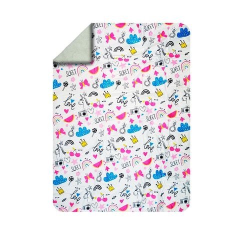Producto - FRAZADA ESTAMPADA CUNA FUNCIONAL CON CORDERITO 100X140CM
