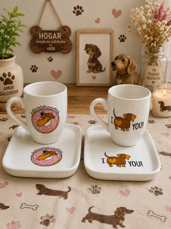 Producto - SET TAZA+TOSTADA PERRO SALCHICHA