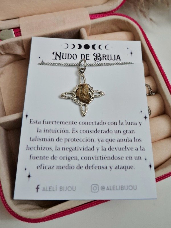 Producto - Collar Nudo de Bruja (ojo de tigre)