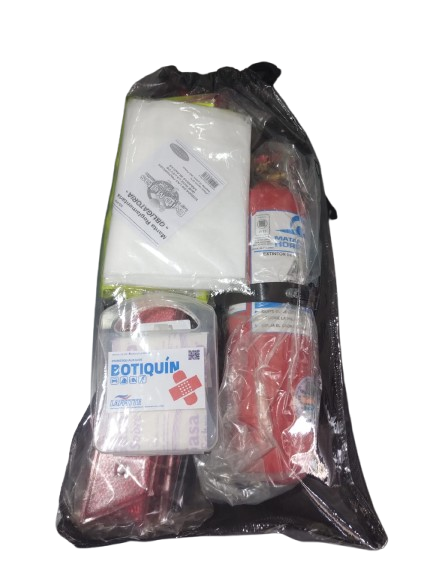 Producto - KIT DE SEGURIDAD 6 ELEMENTOS CON MATAFUEGO OFERTA