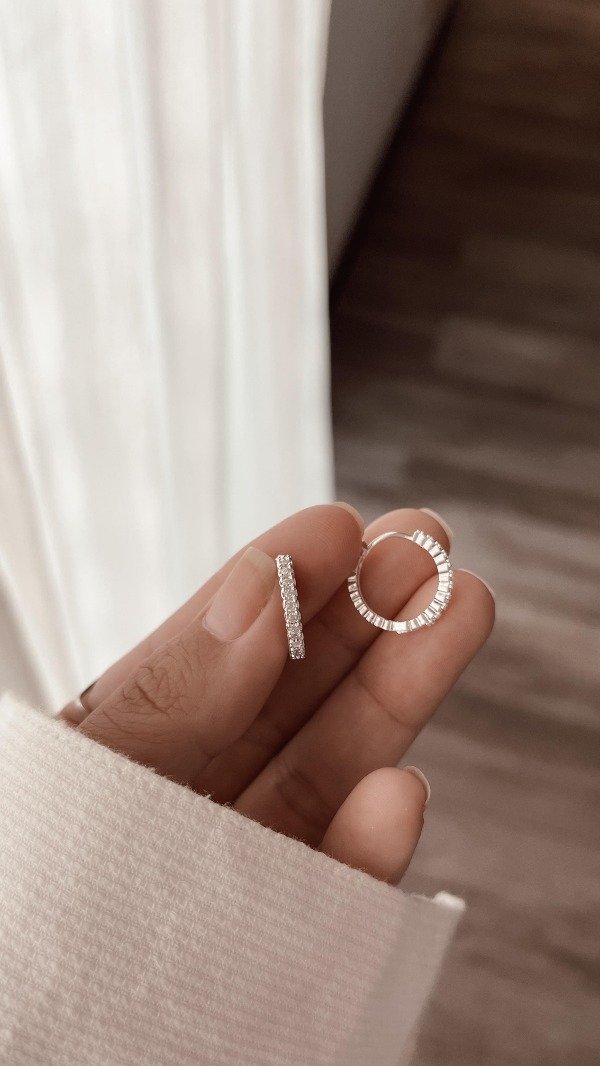 Producto - Argollas con strass baño de plata