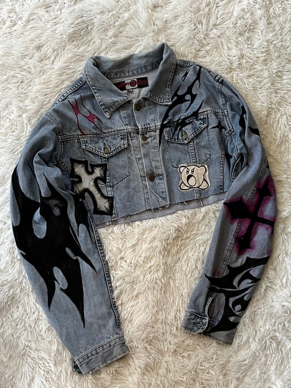 Campera vintage custom croptop talle l/xl