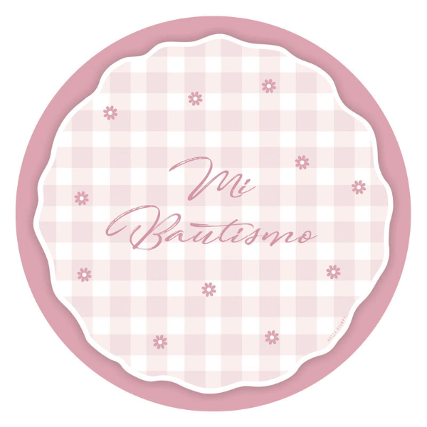 Producto - Plato de sitio x12u. - Mi bautismo rosa/ celeste