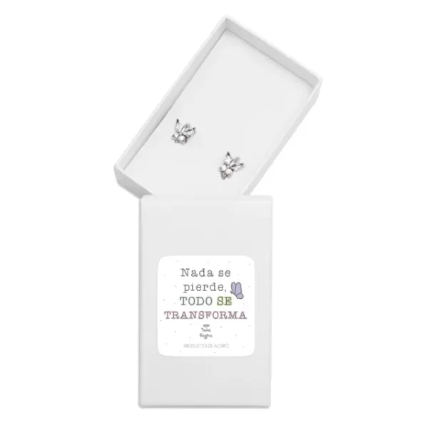 Producto - Aros Acero Mariposa + Circonia Eli - 0