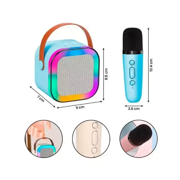 Producto - Parlante Bluetooth Portatil Led Rgb Mini Karaoke c/micrófono - 1