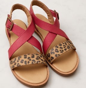 Producto - Sandalia de Cuero Vacuno Rojo - Modelo 3707