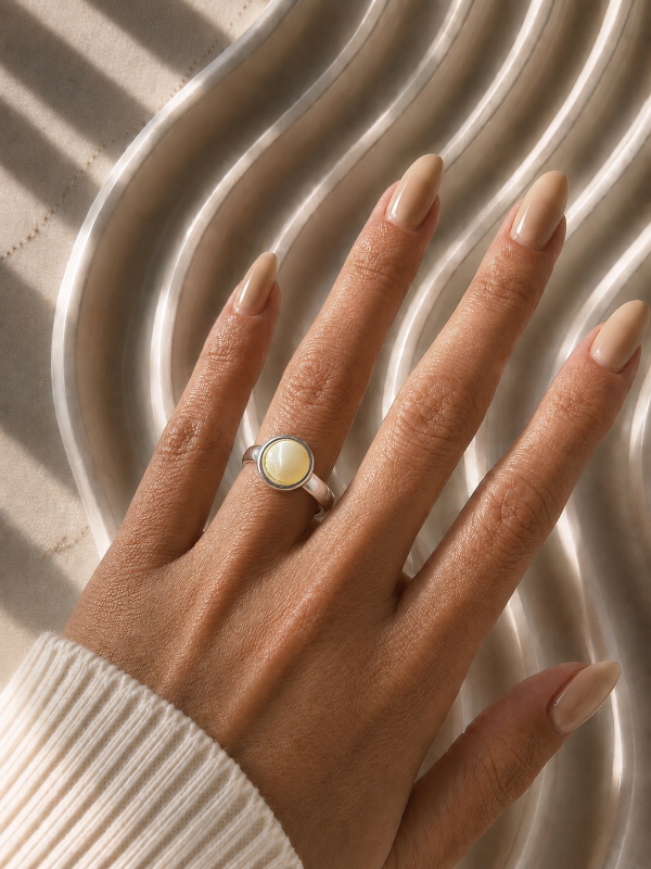 Producto - ANILLO DE PLATA PERLA REDONDA 0202