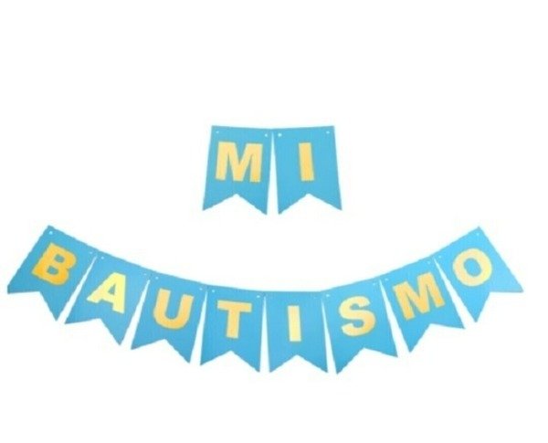 Producto - Banderin Mi bautismo celeste