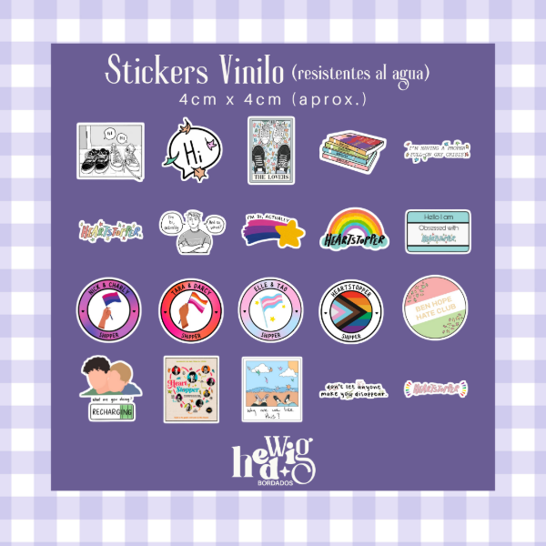 Producto - Pack 20 Stickers Vinilo HEARTSTOPPER