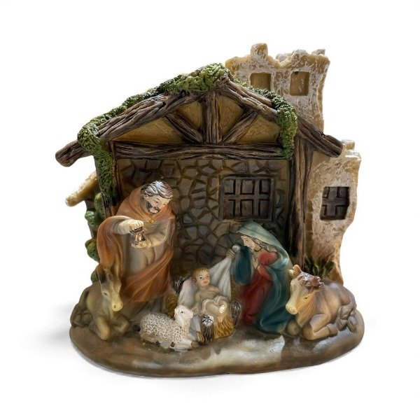 Producto - NACIMIENTO CON ESTABLO DE RESINA ITALIANA 12 CM - 15514