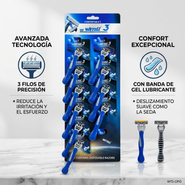 Producto - Blister de Maquina de afeitar de 3 filos x 12 und